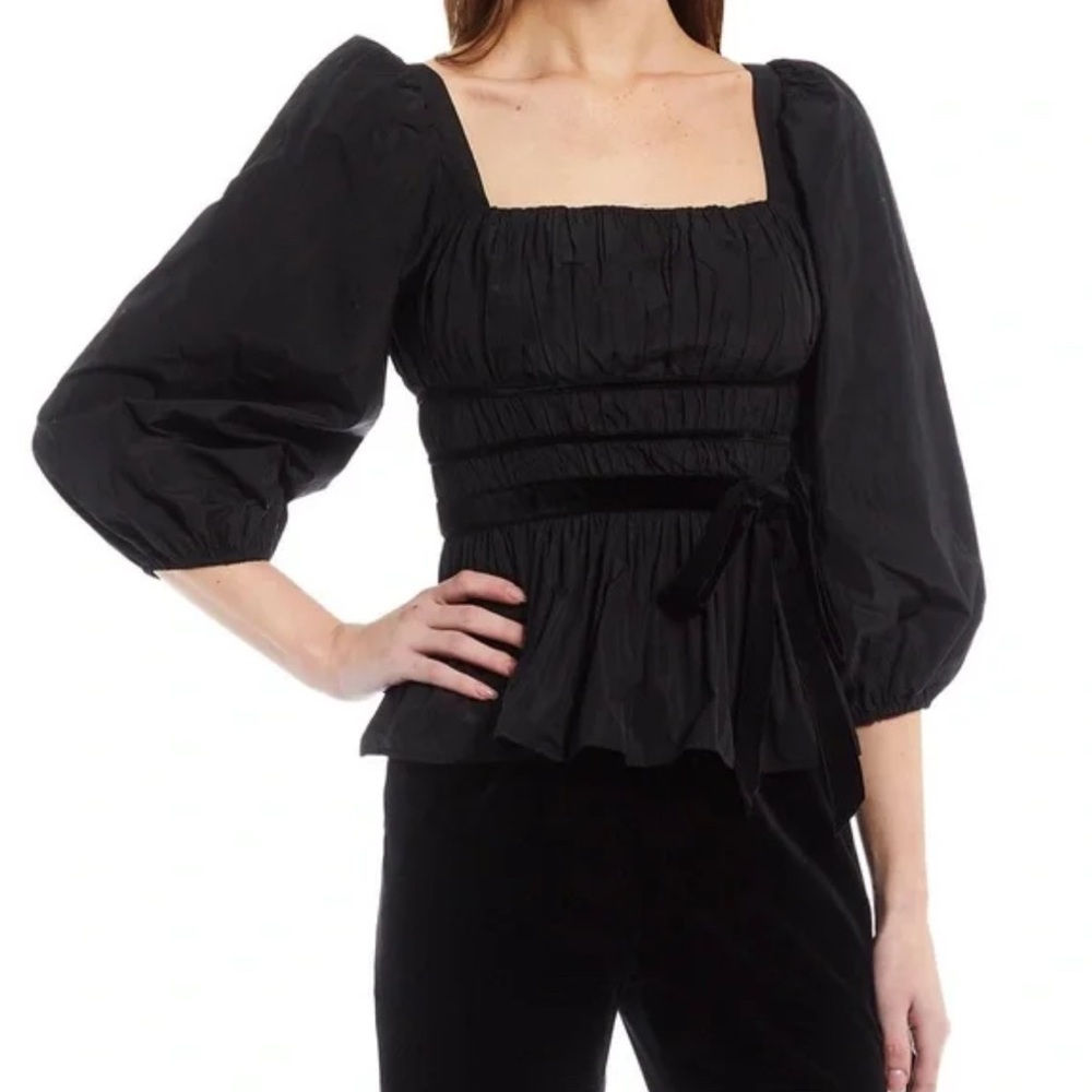 ANTONIO MELANI Black Puff Sleeve Blouse